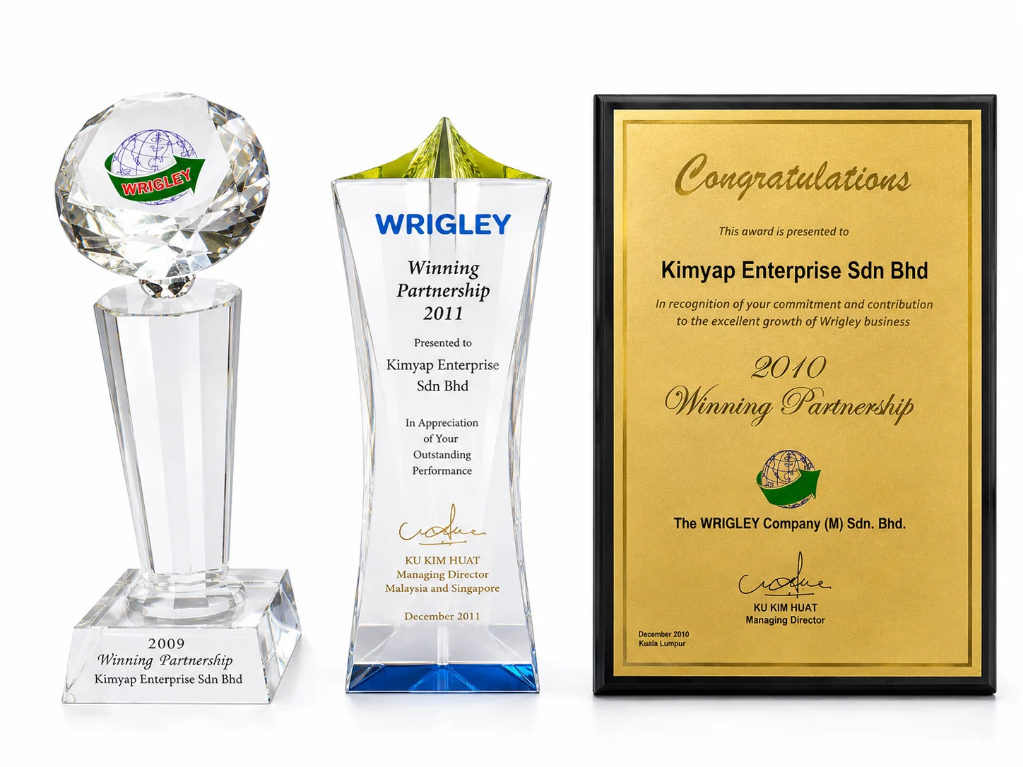 Wrigley Winning Partnership awards 2009–2011 presented to Kimyap Enterprise